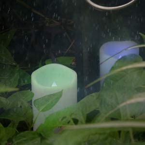 Waterproof Outdoor Color Changing Flameless Candles Remote Timer Realistic Flickering Battery Operated Fake Electric LED White Plastic Pillars for Wedding Christmas Decoration 3 Pack