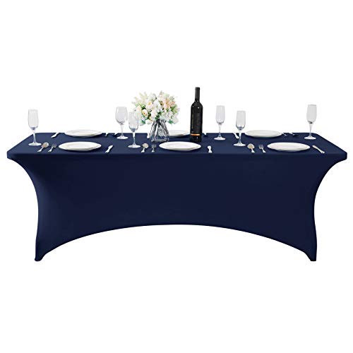 2Pack Spandex Table Cover for 8FT or 4ft or 6ft Table Universal Fitted Stretch Tablecloth for Party (2 Count)