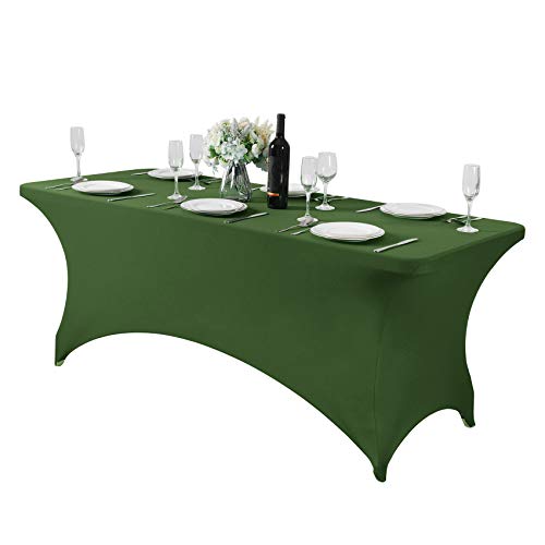 Spandex Table Cover for 6Ft or 4fT or 8ft Table Universal Fitted Stretch Tablecloth for Party