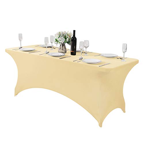 Spandex Table Cover for 6Ft or 4fT or 8ft Table Universal Fitted Stretch Tablecloth for Party