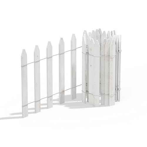 Cedar Wood Garden Picket Fence with Cedar Stake Installation System