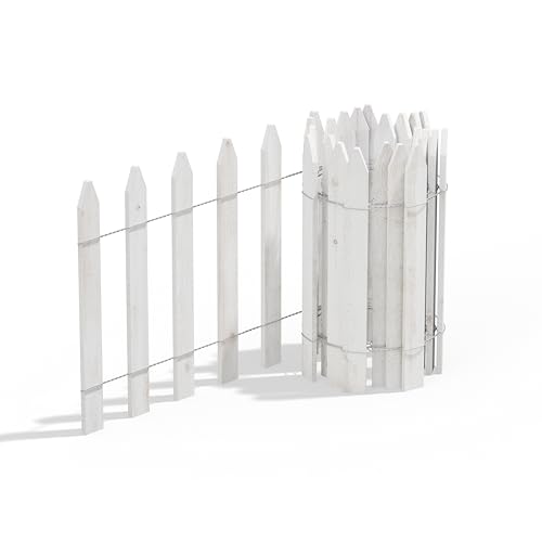 Cedar Wood Garden Picket Fence with Cedar Stake Installation System