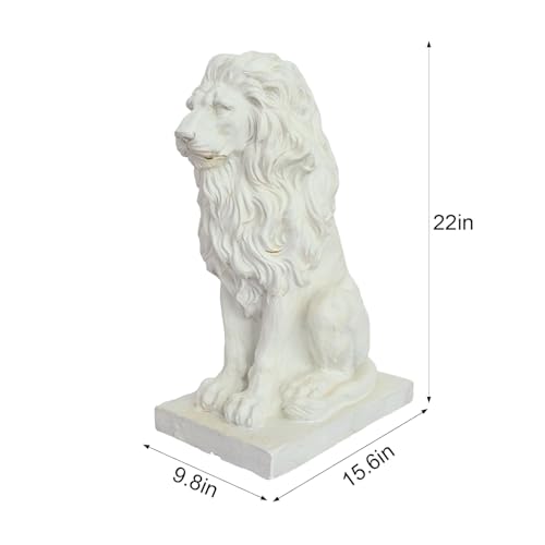 Large Lion Statue Outdoor Guardian Garden Sculpture Royal Art Front Porch