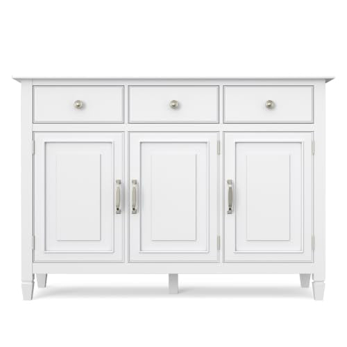 Connaught 51" Wide Solid Wood Storage Cabinet in White