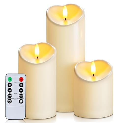 Flameless Candles with Timer and Remote Control (3 Count)