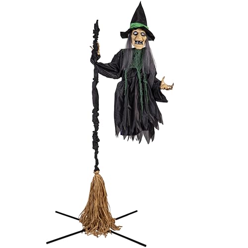 Evergreen Flying Witch Stake for Halloween Outdoor Decoration (Flying Witch, Set of 1)