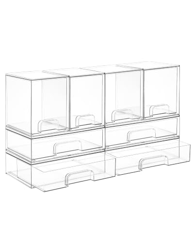 Clear Stackable Storage Drawers Set of 8 (8 Count)