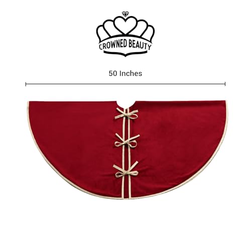 50 Inch Red Velvet Christmas Tree Skirt