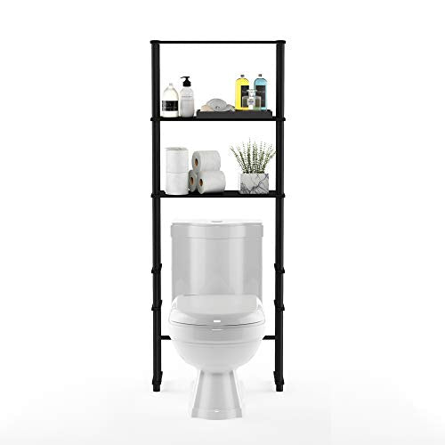 Turn-N-Tube with 3 Shelves Toilet Space Saver, Espresso/Black