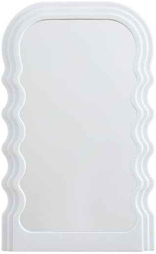 Urban Lifestyle LED Wavy Wall Mirror,Color Changing Light Up Mirror for Bedroom, Living Room or Dorm,16.5" x 10.28"