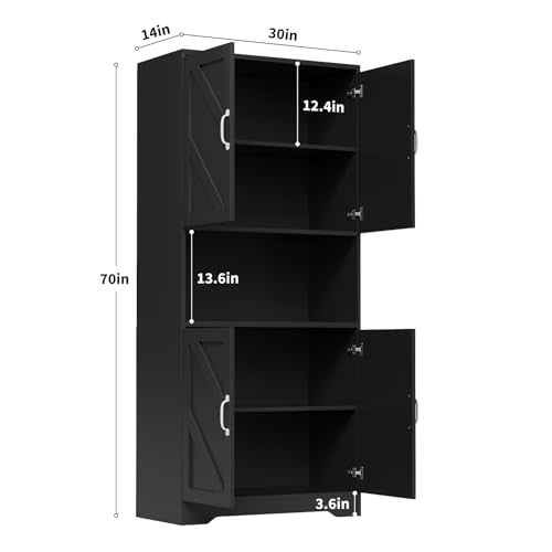 70" Kitchen Pantry Storage Cabinet