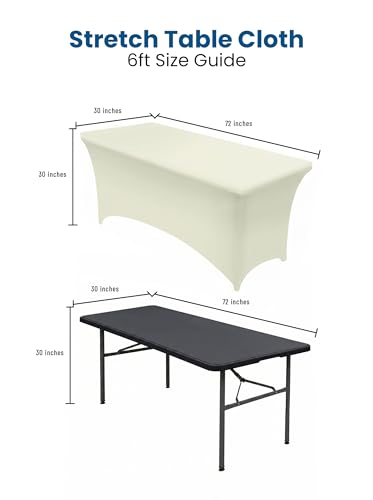 Spandex Table Cloth 2 Pack [6FT (2 Count)