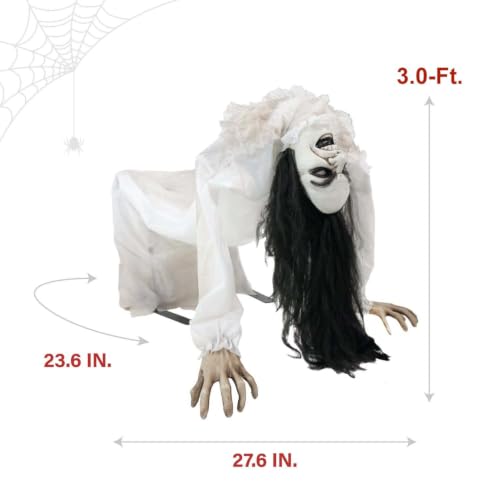 3.0-Ft. Life-Size Animatronic Possessed Woman (35" Backbend Creepy Animated Lady)