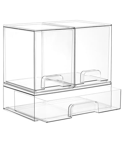Clear Stackable Storage Drawers Set of 3 (3 Count)