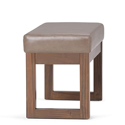 Milltown 27" Wide Vegan Leather Rectangle Ottoman in Ash Blonde
