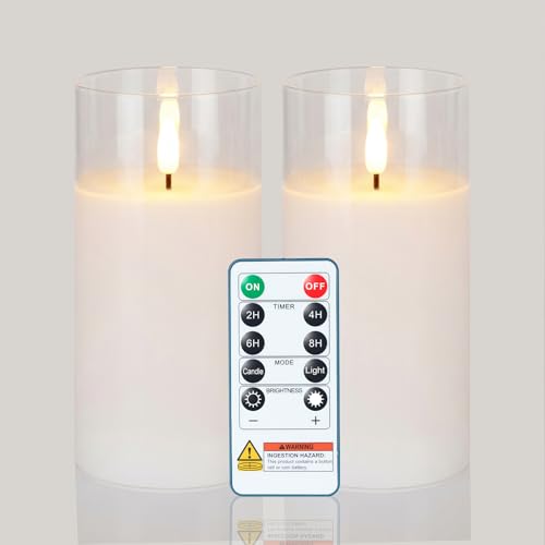 Pure White Glass Flameless Candles