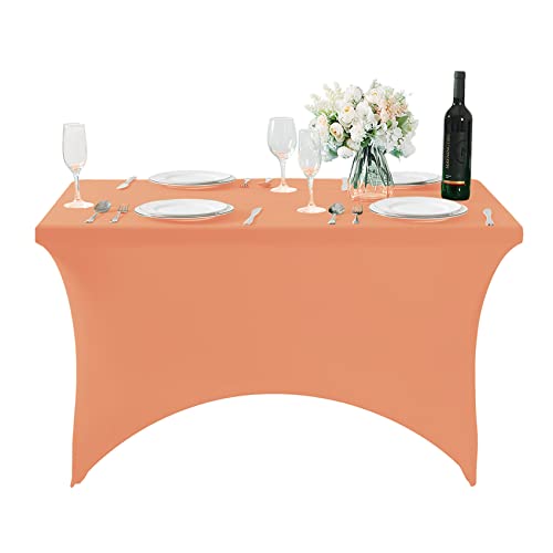 Spandex Table Cover for 4FT or 6ft or 8ft Table Universal Fitted Stretch Tablecloth for Party