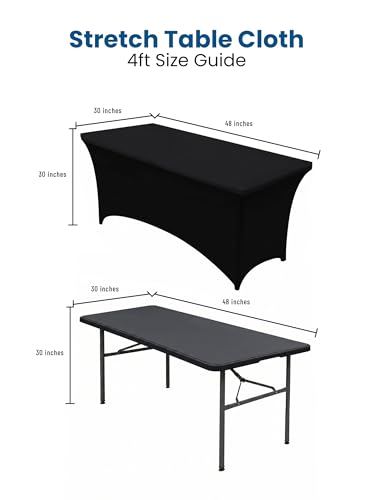 Spandex Table Cloth 4 Pack [4FT (4 Count)