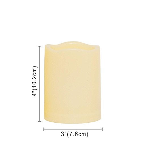 Waterproof Outdoor Battery Operated Flameless Candles with Remote Timer Plastic Flickering Fake Electric LED Pillars for Lantern Garden Wedding Christmas Decorations 3x4 Inches 2 PCS (2 Count)
