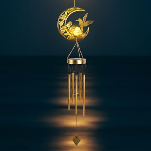 Moon Hummingbird Wind Chime Outdoor