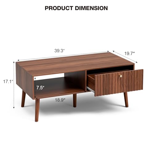 Coffee Table with Fluted Drawer