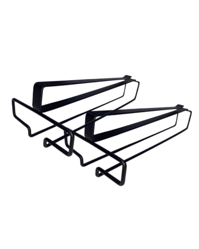 Wine Glass Holder 2PCS Stemware Rack Hanger Under Cabinet Wine Glass Rack Kitchen Hanging Storage Rack Organizer