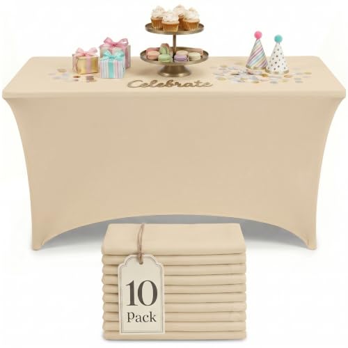 Bulk 10 Pack 6Ft Tablecloths for Hotels (10 Count)