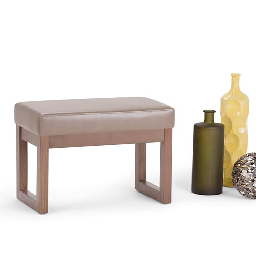 Milltown 27" Wide Vegan Leather Rectangle Ottoman in Ash Blonde