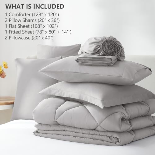 Super King Plus Comforter Set French Grey