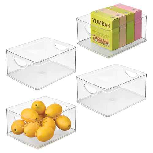 Plastic Stackable Kitchen Cabinet Storage Bin (4 Count)