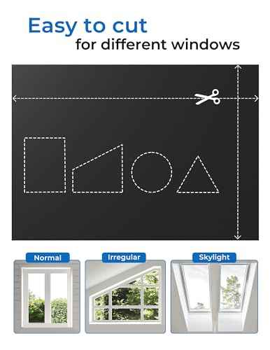 Blackout Curtains Portable 17”x48” No Drill Black Out Window Cover