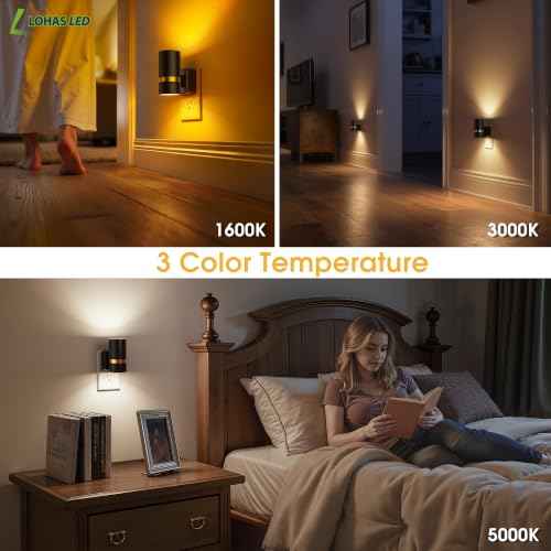 Night Lights Plug into Wall 3CCT 2 Pack (2 Count)