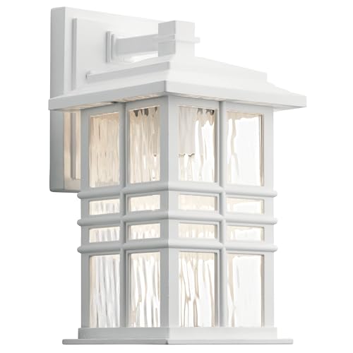 Beacon Square 12" Outdoor Wall Light in White