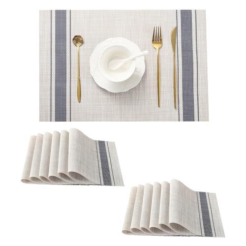 Khaki Blue Placemats (12 Count)