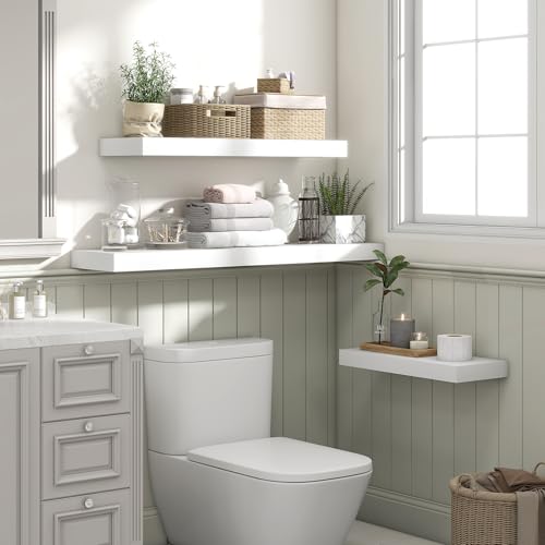 Floating Shelves 55.1" W x 10.3" D White Set of 1