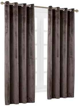Cherry Home Set of 2 Blackout Velvet Drapes Room Darkening Curtains Panel Grommet Drapery, 52 by 63-Inch, Chocolate Brown(2 Panels) Theater| Bedroom| Living Room| Hotel