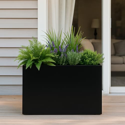 30”Lx12”Wx24”H Metal Planter Box Indoor Outdoor