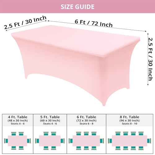 Spandex Table Cloth 2 Pack [6FT (2 Count)