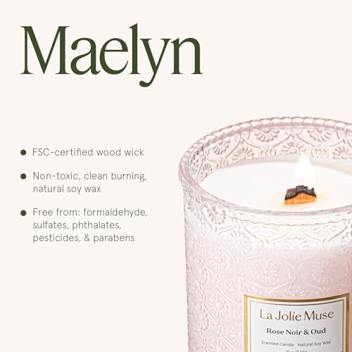 Rose Noir & Oud Scented Candles for Home (19.4 Ounce)