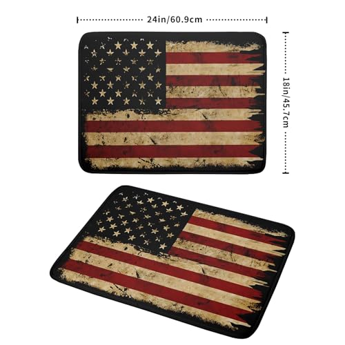 4th of July Dish Drying Mat for Kitchen Counter Rustic Black Patriotic Super Absorbent Reversible Microfiber Kitchen Countertop Protector Dishes Pad Large 18x24 inch
