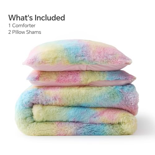 Multi Pink Fluffy Comforter Set King
