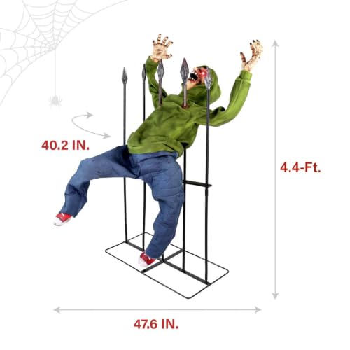 4.4 Ft. Animatronic Impaled Zombie Voice (4.4 ft Impaled Zombie)