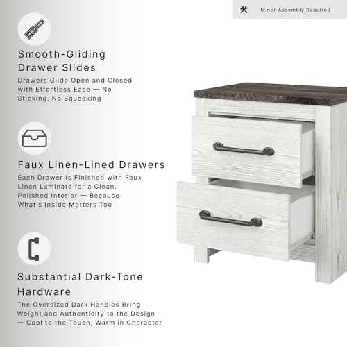 Engineered Wood 2 Drawer Nightstand