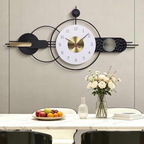 43 x 20 inch Oversized Large Modern Geometric Metal Wall Clocks