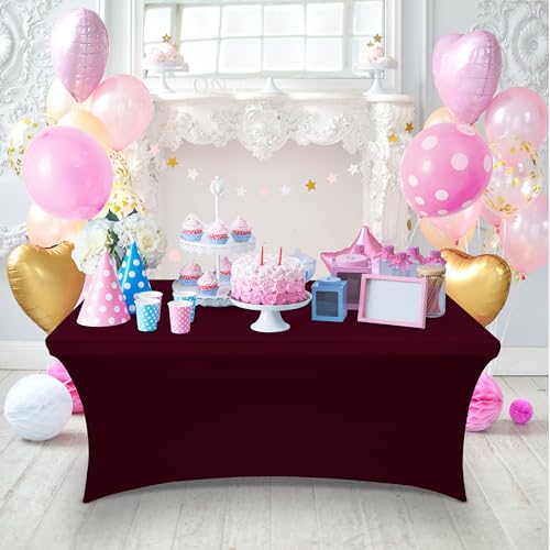 Spandex Table Cloth 2 Pack [6FT (2 Count)