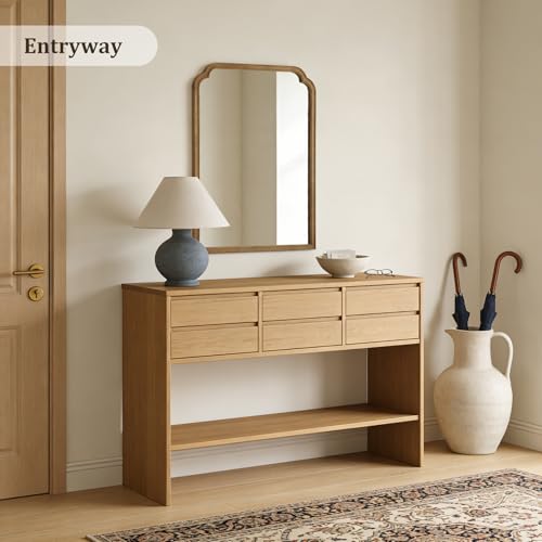 28" x 40" Wood Bathroom Mirror for Wall Mounted
