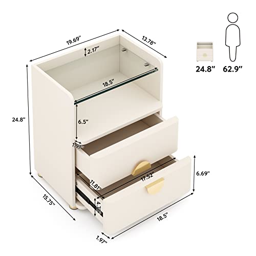 Nightstand with 2 Drawers