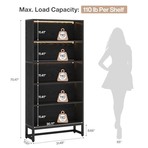 Tall Bookcase Black Bookshelf