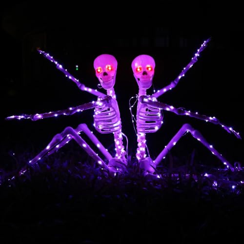 Halloween Decorations Outdoor Skeletons Set (Purple)