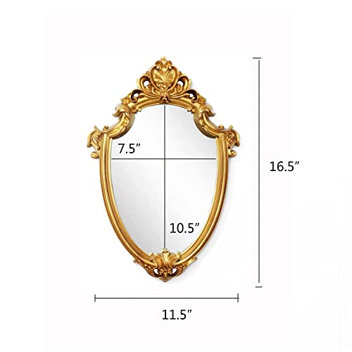 16.5 x 11 inch Antique Mirror Shield Shape